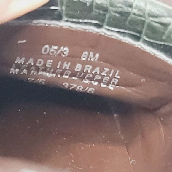 Franco Sarto Brown Croc Leather Slide On Mule Size 8 - Picture 10 of 16